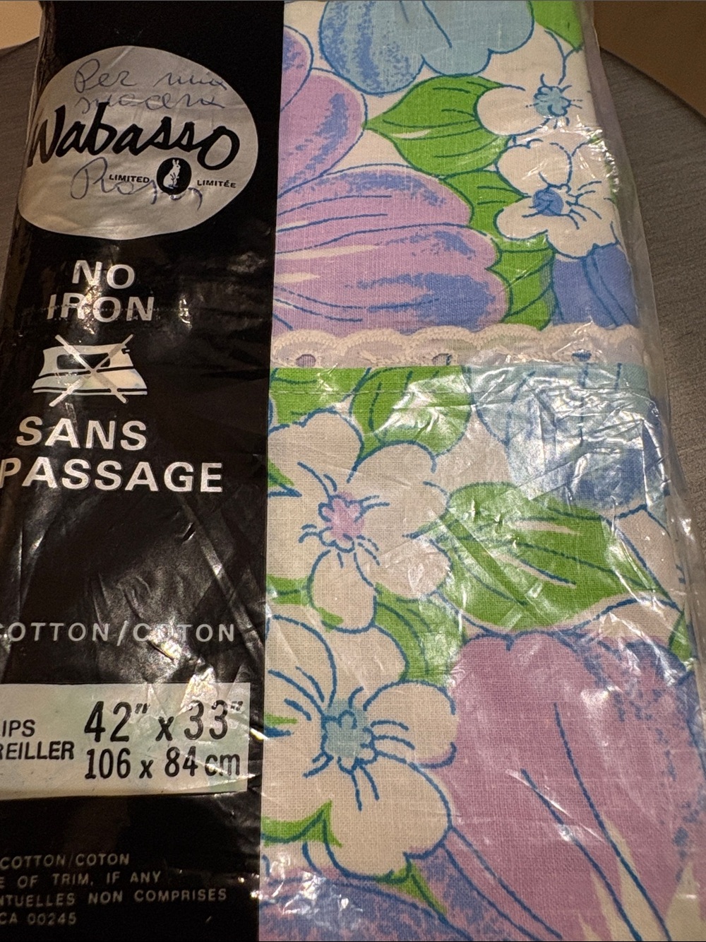 Wabasso Floral Cotton Pillowcase - Purple & Green